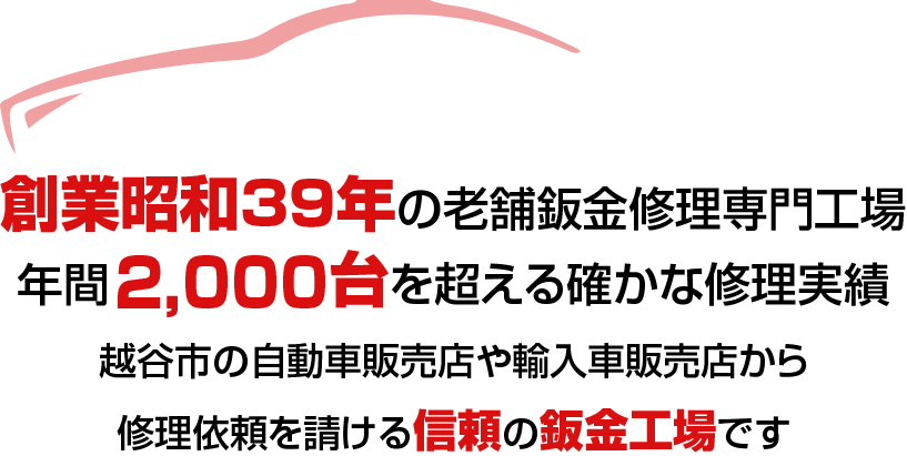 信頼の鈑金塗装工場です